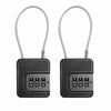 Coipdfty 3-Digit Combination Lock Flexible Steel Cable Waterproof Black 2-Pack