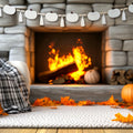 Breling 6ft White Felt Pumpkin Garland Fall Thanksgiving Neutral Decor