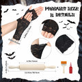 Yearntown Halloween Costume Accessories Black Lace Fingerless Gloves One Size