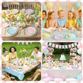 Yungyan 216 Pc Gingham Party Supplies Set Plates Cups Napkins Classic Color
