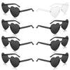 MGupzao 8 Pack Heart Shaped Sunglasses Frameless Black & Translucent