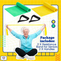 Relaxgiant 2pcs Resistance Bands with Handles Chair Exercise Yellow Green