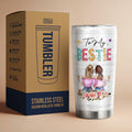 Pawzity 20 Oz White Stainless Steel Coffee Tumbler Gift for Women Friends