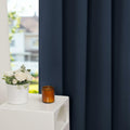 Deconovo Blackout Door Curtain Double Layer Insulated Navy 38x80 1 Panel