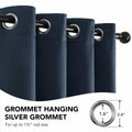 Deconovo Blackout Door Curtain Double Layer Insulated Navy 38x80 1 Panel