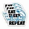 HYKADEUS Funny Volleyball Stickers 3"x2.2" Waterproof Vinyl Decals 3Pcs Retro