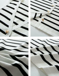 Chevara Women's Sleeveless Striped Sweater Vest V Neck White Size S