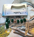 WLGDLH 24Pcs Dark Green Square Christmas Tree Glitter Press On Nails