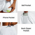 LXNMGO Women's High Waist Pleated Tennis Skirt with 4 Pockets White Size M