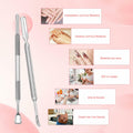 BOMOQING Cuticle Pusher 2PCS & 60 Nail Sand Polishing Tablets Silver Kit