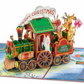 POPWOW Christmas Gingerbread Train 3D Pop Up Card 5x7 with Envelope