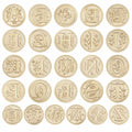 QINGNING Alphabet Brass Wax Seal Stamps with Wood Handles Color W