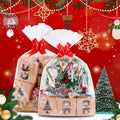 Kolewo4ever Christmas Snowflake Cellophane Bags 20pcs 16x24in Red Floral