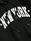 LilyCoco Women's Oversized Graphic Hoodie Sweatshirt Black Size L