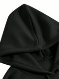 LilyCoco Women's Oversized Graphic Hoodie Sweatshirt Black Size L