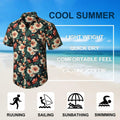 Enlision Men's Floral Hawaiian Shirt Short Sleeve Button-Down Black Size S