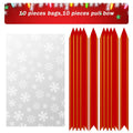 Kolewo4ever Christmas Snowflake Cellophane Bags 20pcs 16x24in Red Floral