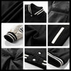 Crazyfire Mens Varsity Letterman Bomber Jacket Leather Sleeves Black Size S