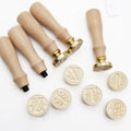 QINGNING Alphabet Brass Wax Seal Stamps with Wood Handles Color W