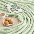 CYMULA Knit Throw Blanket Mint Green Lightweight Plush 50x60 inches