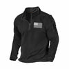 H HYFOL Men's USA Flag Graphic 1/4 Zip Pullover Sweatshirt Black Size S