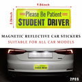 Yourkar 2PCS Magnetic Student Driver Reflective Car Safety Warning Stickers