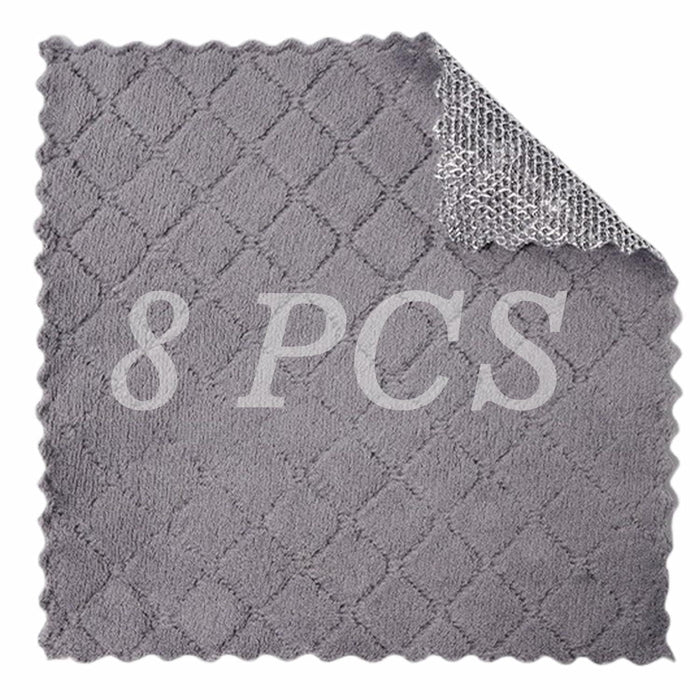 Metyond 12 PCS Non Scratch Wire Dishcloth Kitchen Cleaning Rags Gray