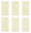 PPhtony 6 Sheets Glitter Alphabet Number Stickers Self-Adhesive Silver
