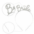 Apone Fatu 3 Pcs Bride Crown Headband Sash Veil Bachelorette Party Gold