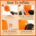 Arrowbash Halloween Balloon Garland Arch Kit Orange Black White 5-18 Inch