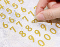 PPhtony 6 Sheets Glitter Alphabet Number Stickers Self-Adhesive Silver