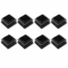 8 Pack 1.25" Square Plastic Tubing Plug Black Steel Fence Post End Caps