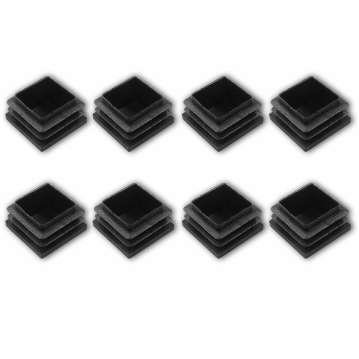 8 Pack 1.25" Square Plastic Tubing Plug Black Steel Fence Post End Caps