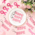 Nosiny 24 Pcs Pink Breast Cancer Awareness Acrylic Keychains 4.13x1.42in