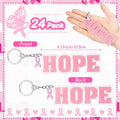 Nosiny 24 Pcs Pink Breast Cancer Awareness Acrylic Keychains 4.13x1.42in