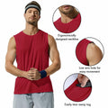 Haimont Men's UPF 50 Rash Guard Swim Tank Top Workout Muscle Tee Red Size M