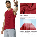 Haimont Men's UPF 50 Rash Guard Swim Tank Top Workout Muscle Tee Red Size M