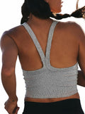 AKMESXAY Womens Ribbed Crop Tank Top Racerback Black Size L
