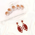 ANGLESJELL Football Baseball Hair Claw Clips Beaded Clear Nonslip Large D