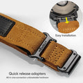 hemsut h Hoop and Loop Wide Watch Band Compatible Garmin Venu Brown/2 Size 45mm