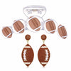 ANGLESJELL Football Baseball Hair Claw Clips Beaded Clear Nonslip Large D