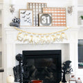 LGGbaodan Handmade Halloween Ghost Wooden Beads Garland 7.2Ft White Decor