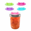 YOBNKU Fermentation Lids Silicone Airlock Caps Green 4 Pack Wide Mouth Jar