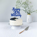 Gyufise Happy 30th Birthday Cake Topper Glitter Blue 1Pc