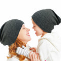 Zion Praiser 2PCS Family Beanie Hat Winter Knitted Warm Dark Gray