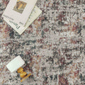 PureCozy 3x5 Taupe Vintage Floral Washable Low Pile Area Rug Classic