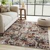 PureCozy 3x5 Taupe Vintage Floral Washable Low Pile Area Rug Classic