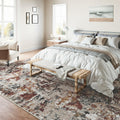 PureCozy 3x5 Taupe Vintage Floral Washable Low Pile Area Rug Classic