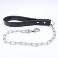 haoyueer Leather Spiked Studded Dog Collar & Chain Leash Set XL Black
