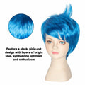 OPEN BOX M MISS U HAIR Short Straight Pixie-cut Wig Kids Vibrant Blue